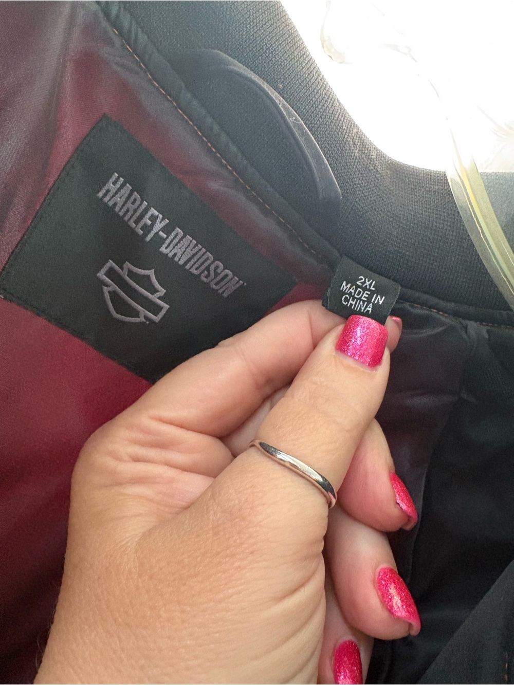 Harley-Davidson Black Jacket with Burgundy Lining